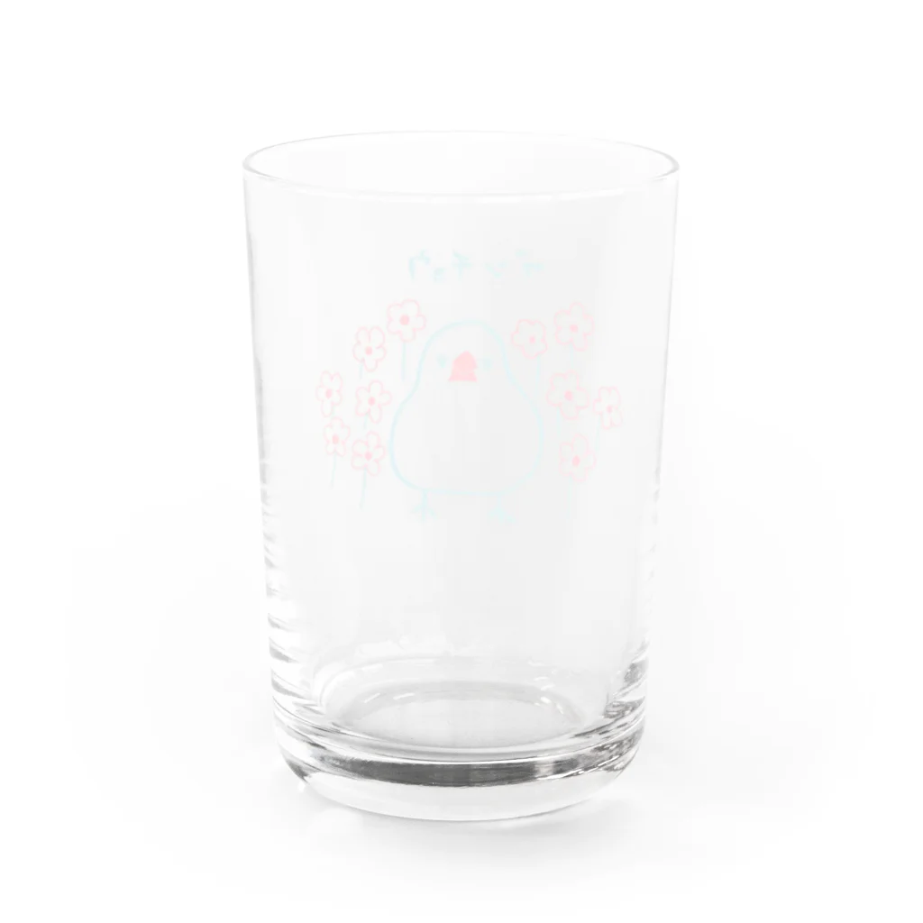 marikopterのレトロ文鳥 Water Glass :back