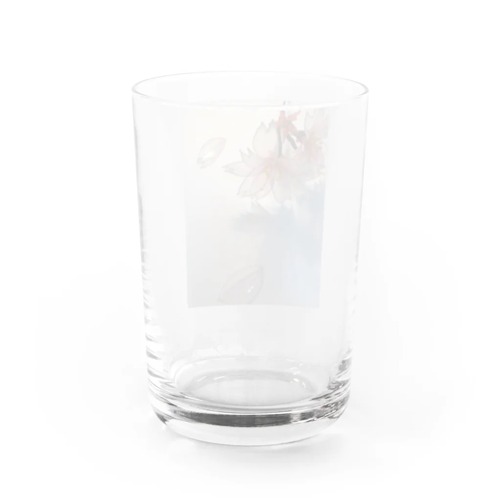 ベースと猫屋の八重桜 簪 Water Glass :back