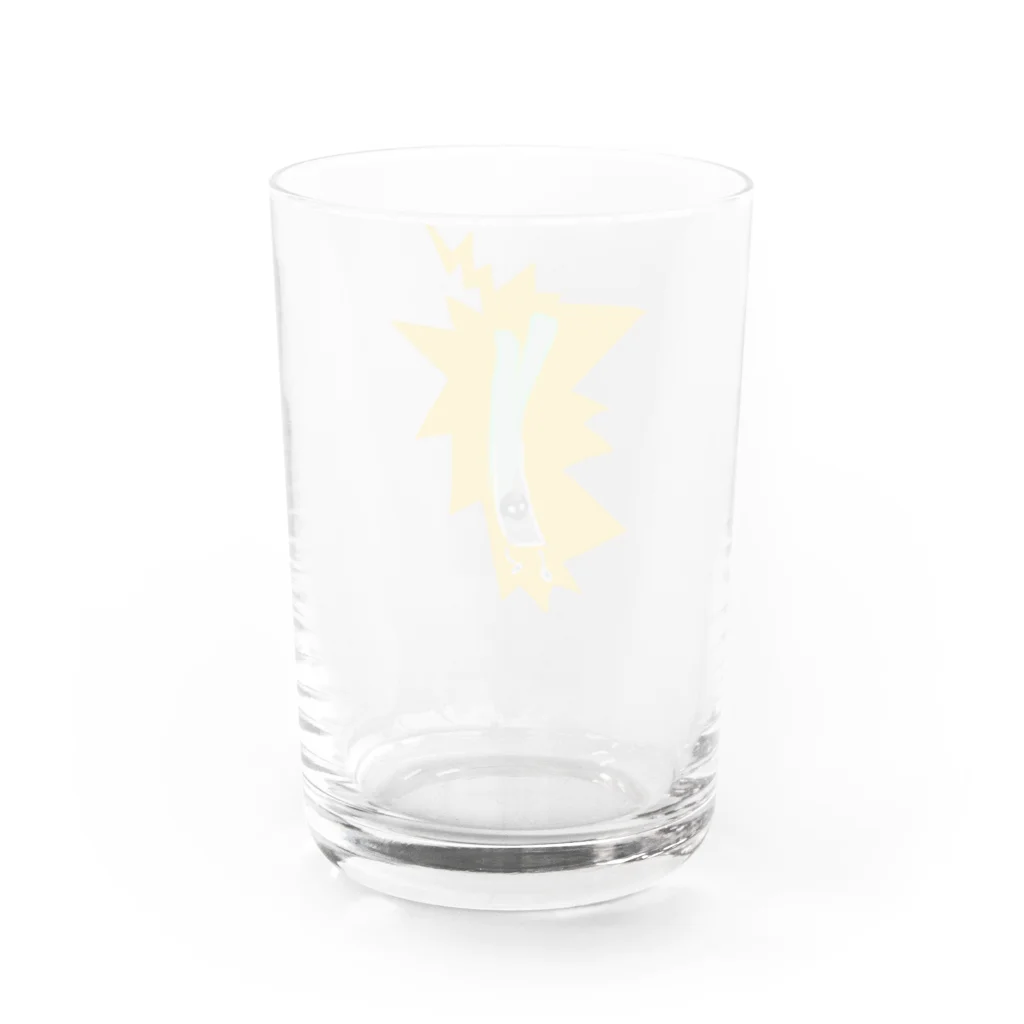 猫とネギヘッドくんのカミナリに打たれたネギヘッドくん Water Glass :back