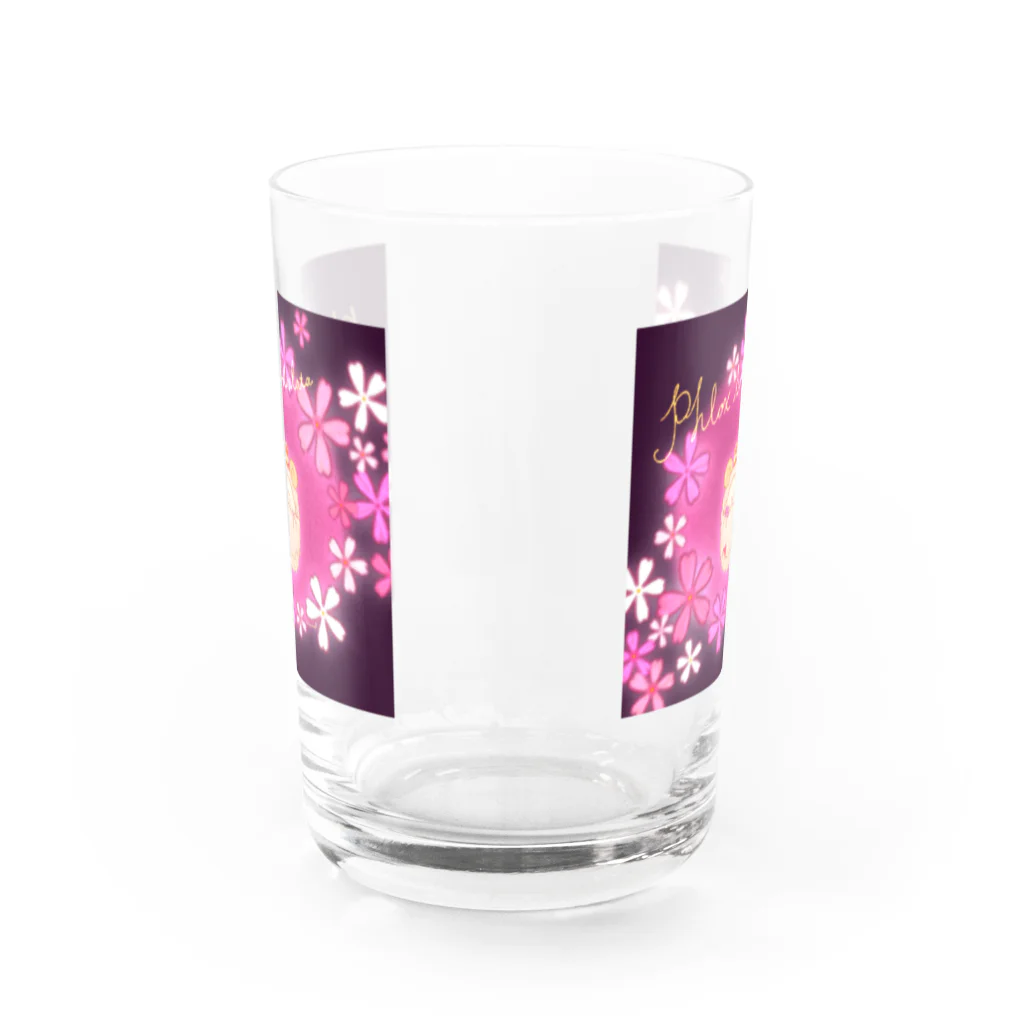 どるちぇ＊うさぎの《ボタニカル》＊芝桜×ひつじ＊誕生日花 Water Glass :back