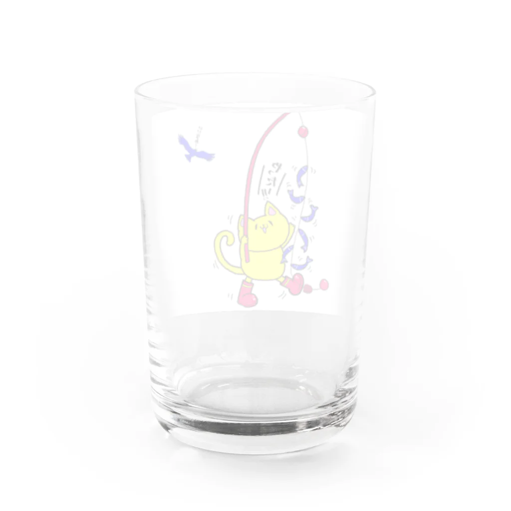 mokokokoの子鮎爆釣り猫さん Water Glass :back