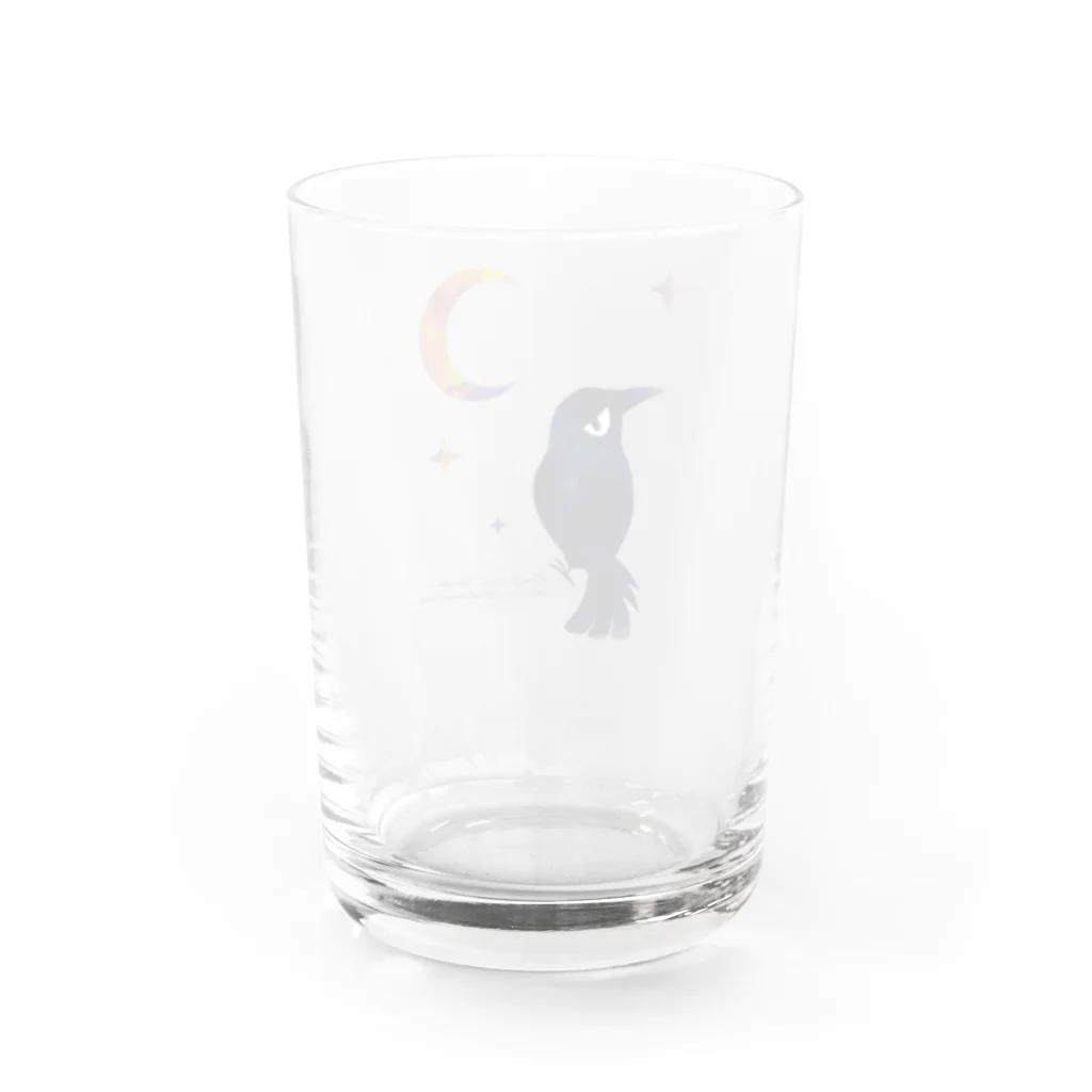 ひのいろ研究室　購買部の月と烏 Water Glass :back