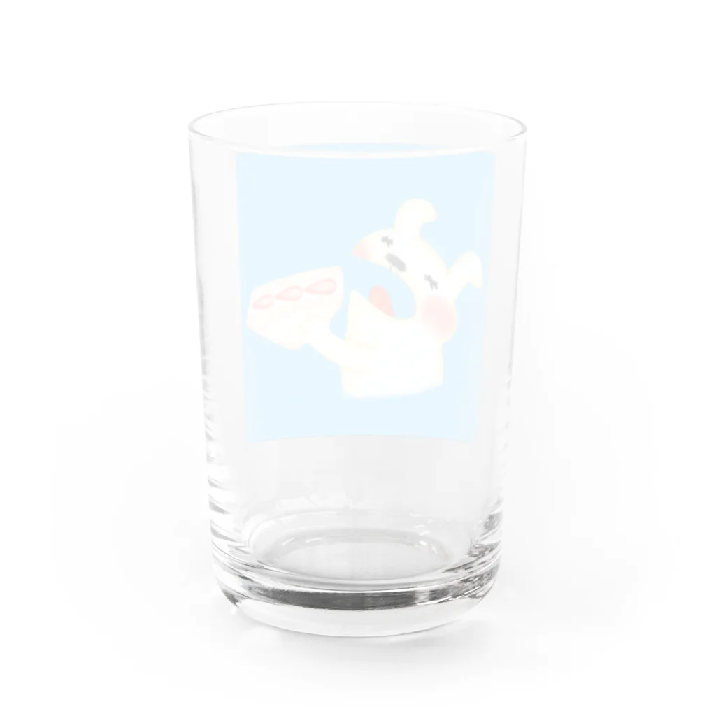 lionsan_galleryのいちごサンドたべるうさ Water Glass :back