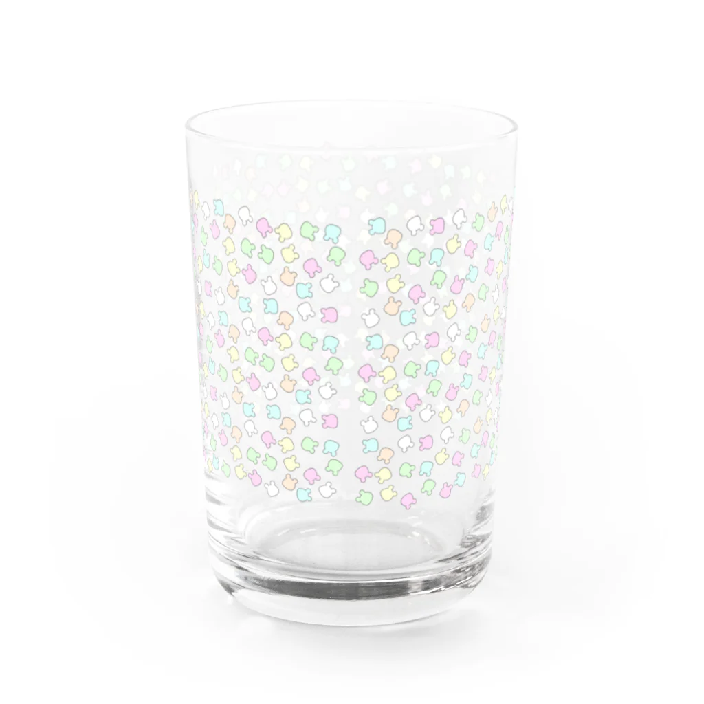 pino子 shopの集まれ！虚無くま！(あっちこっち総柄/シルエット) Water Glass :back