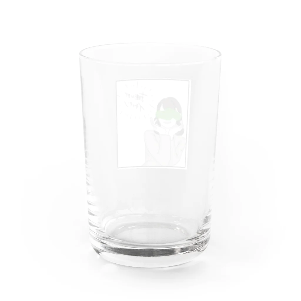 推し活向上委員会。の推ししか勝たん　緑 Water Glass :back