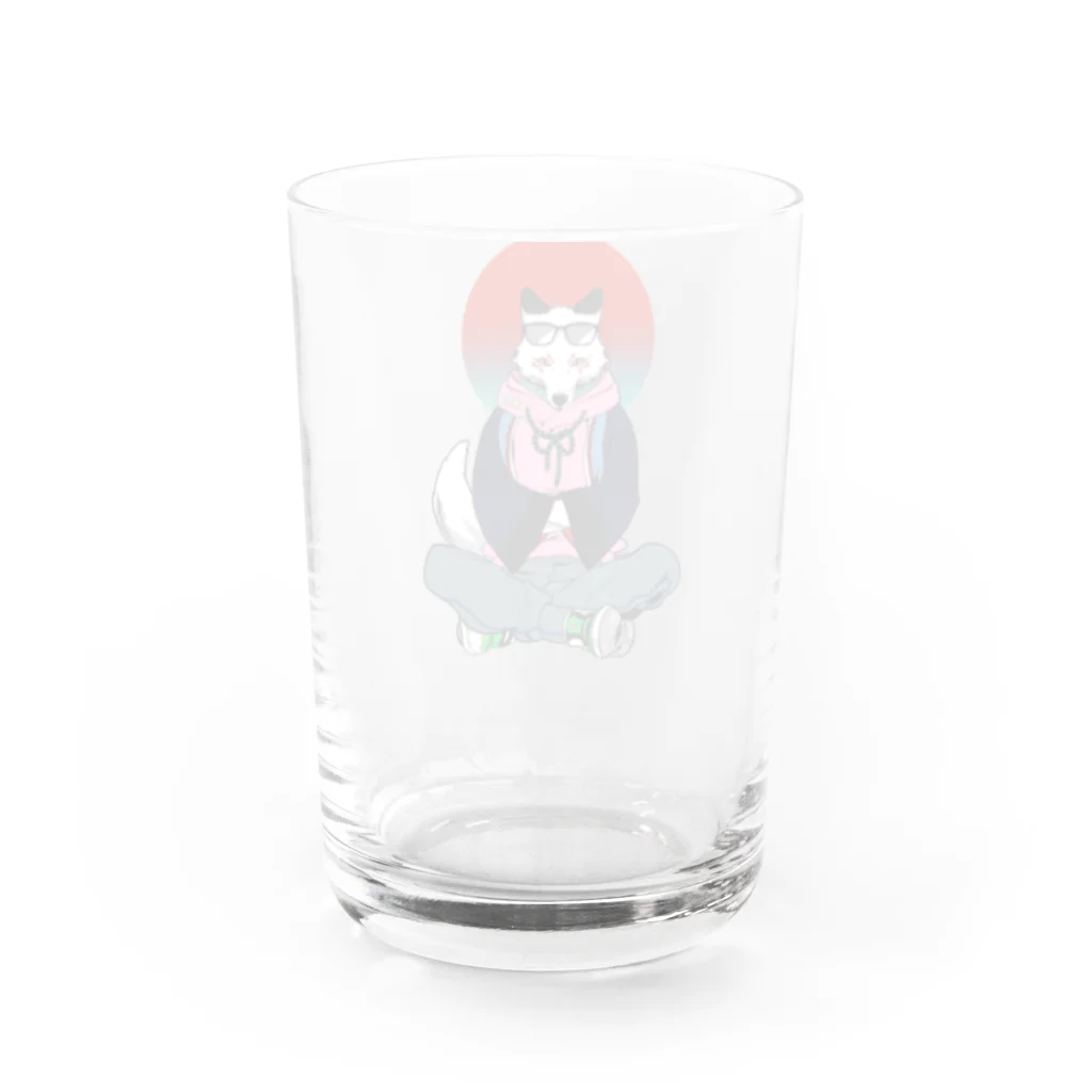 苦ツ露義屋の着物パーカー狐グラス Water Glass :back