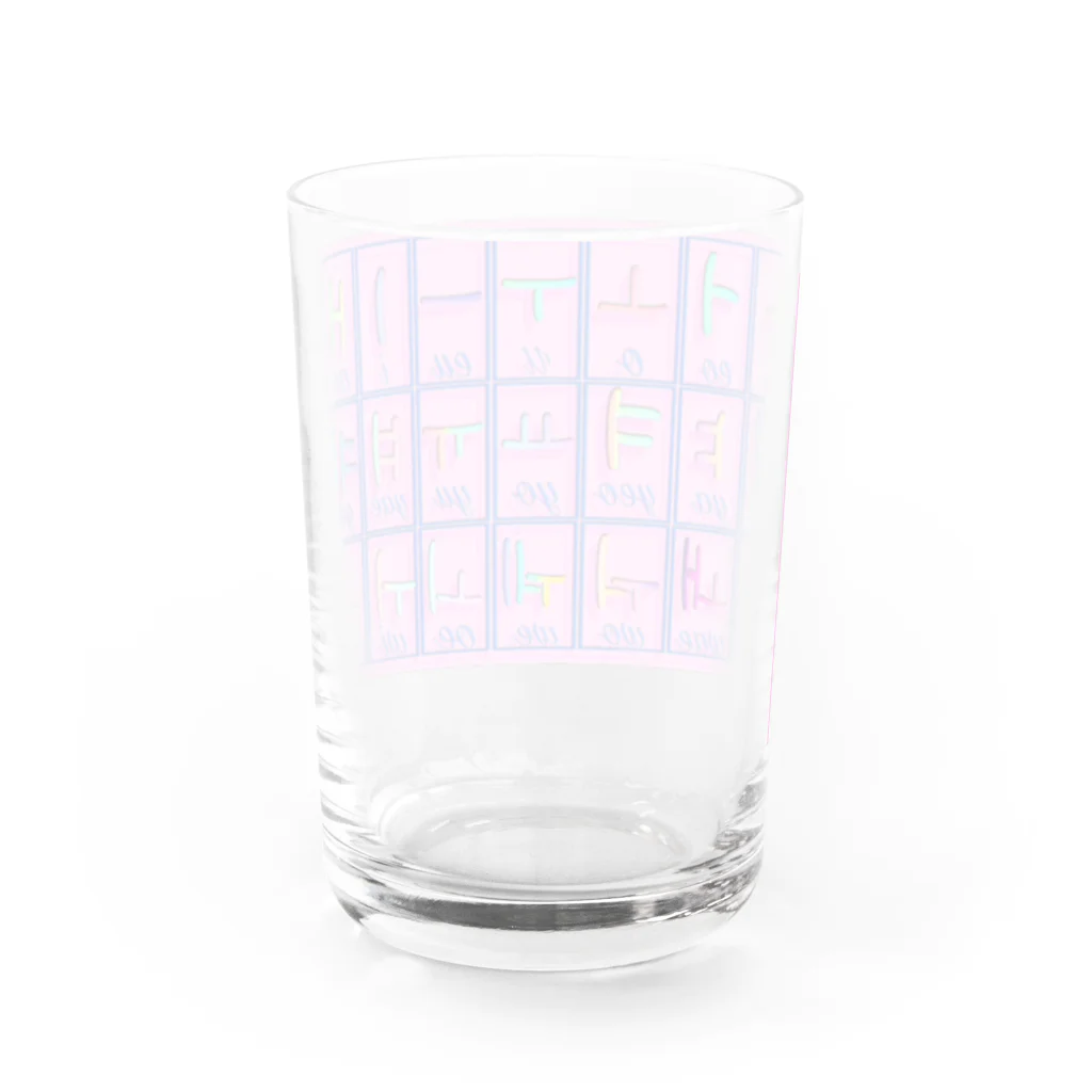 LalaHangeulのハングル母音とローマ字の対応表 Water Glass :back