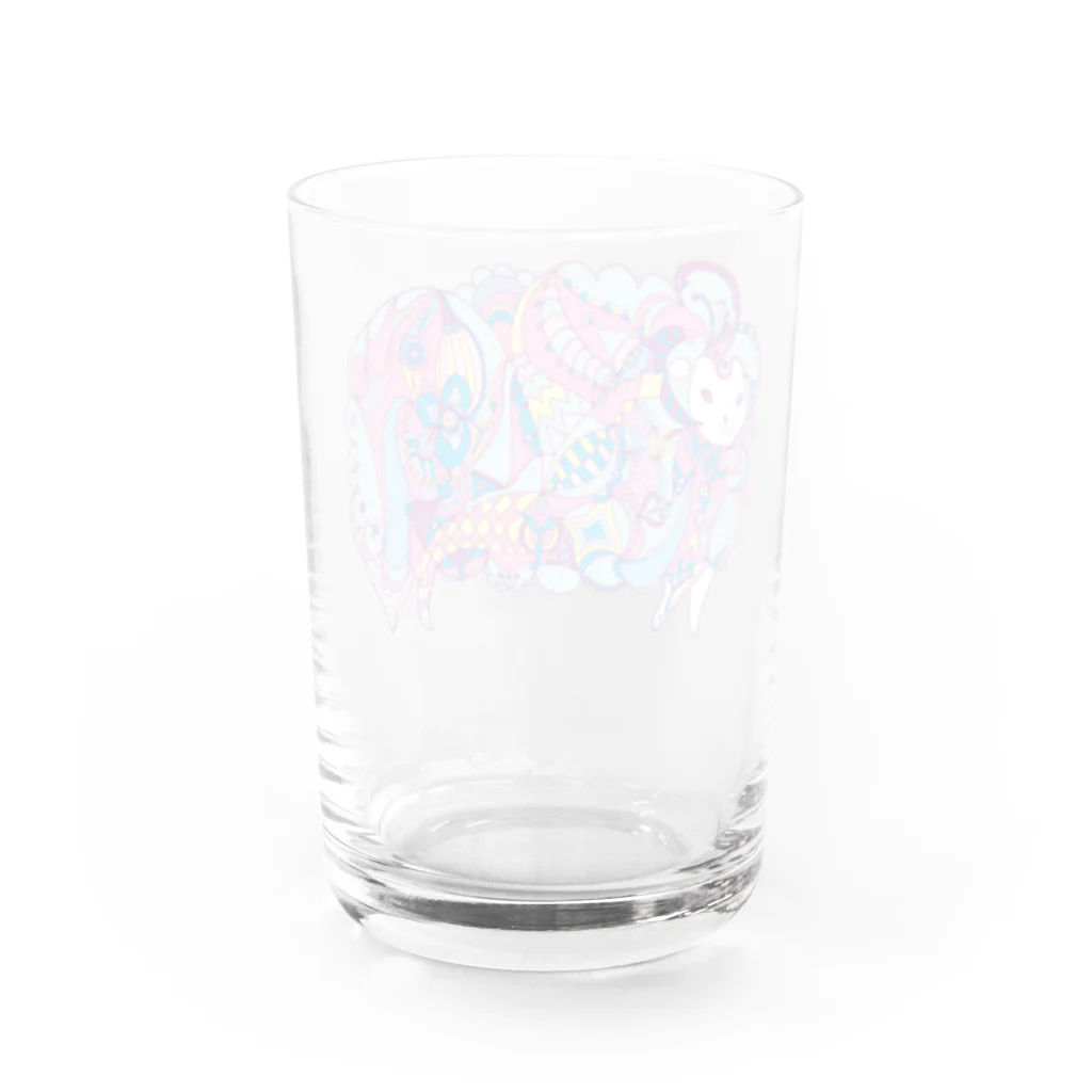 模様動物(鈴木りさむーん)の模様動物 ひつじ_awa Water Glass :back
