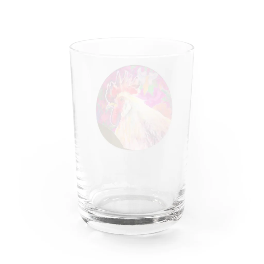 蛍烏賊屋の絨毯柄と鶏 Water Glass :back