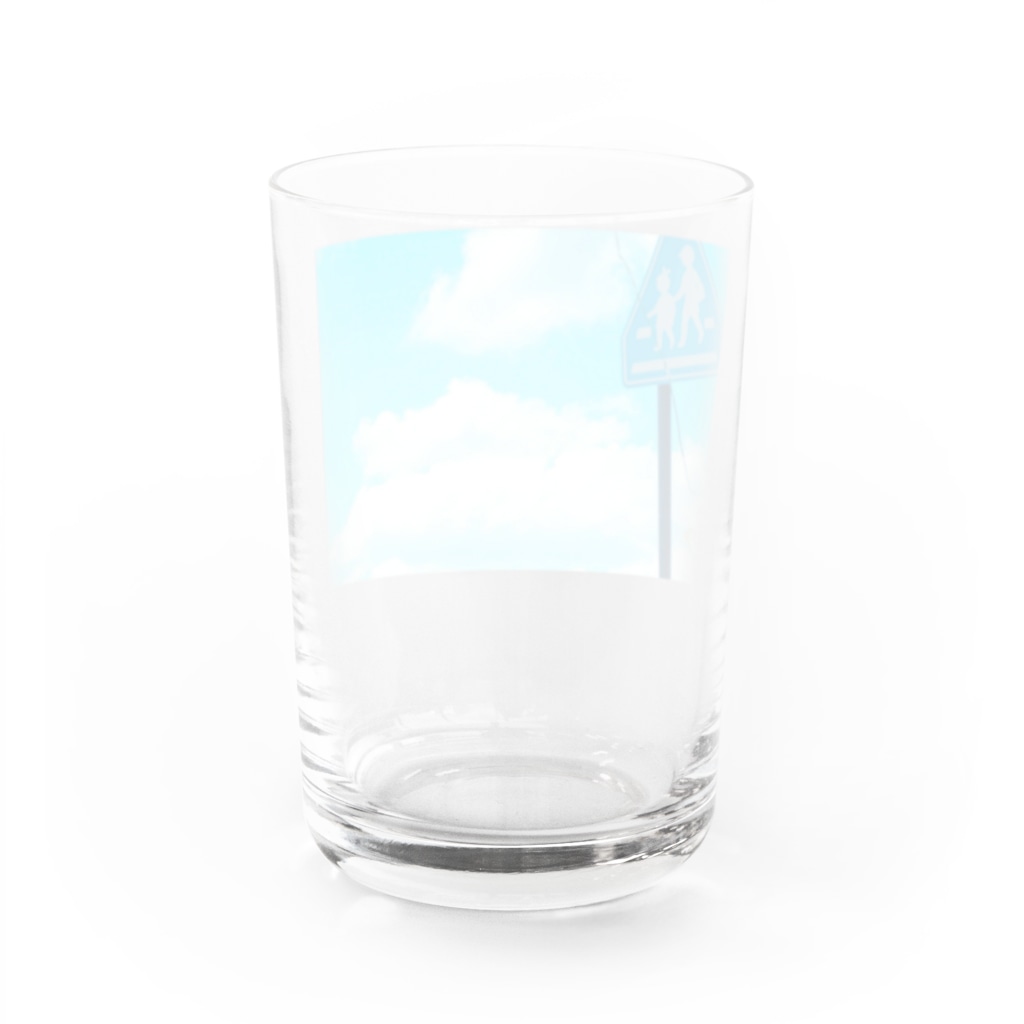 pino子 shopの空と標識【風景写真】 Water Glass :back