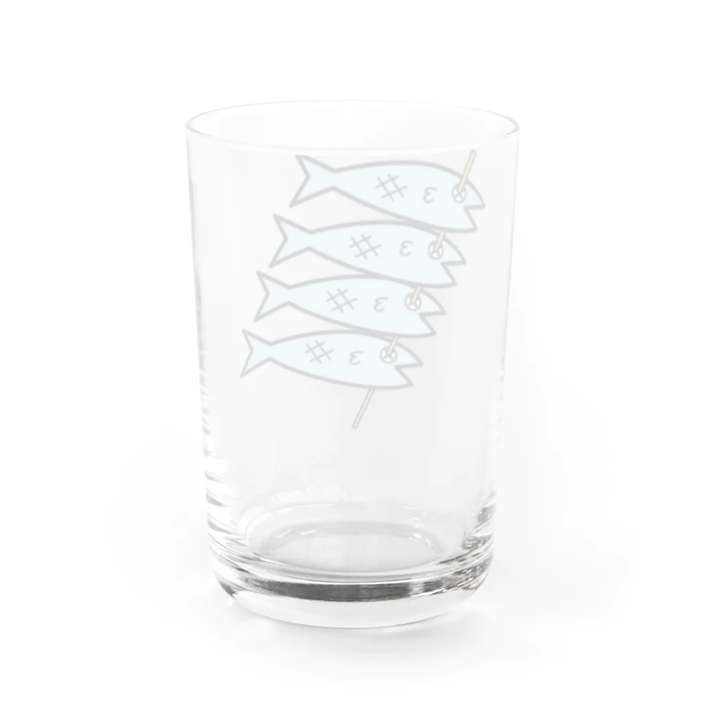 オモポンのめざし Water Glass :back