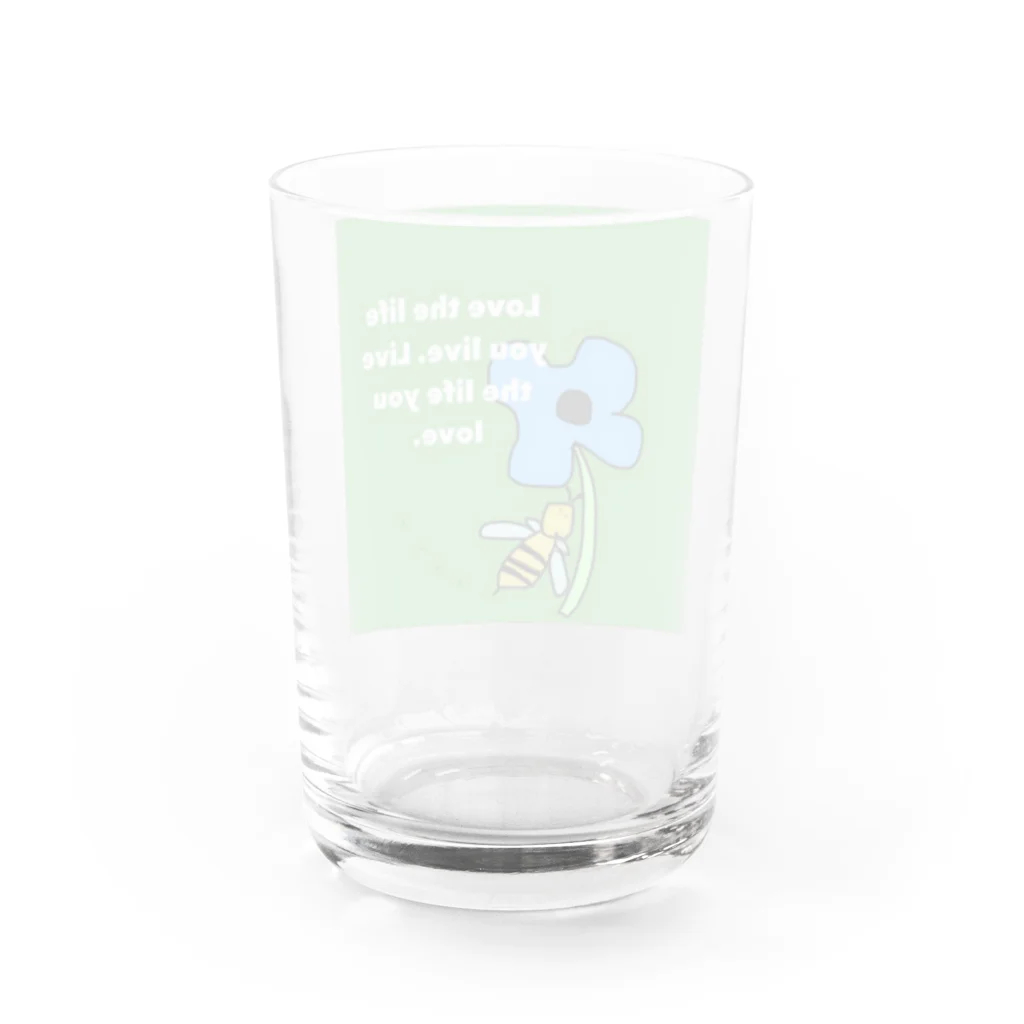 happiness🌼のはちチャン Water Glass :back