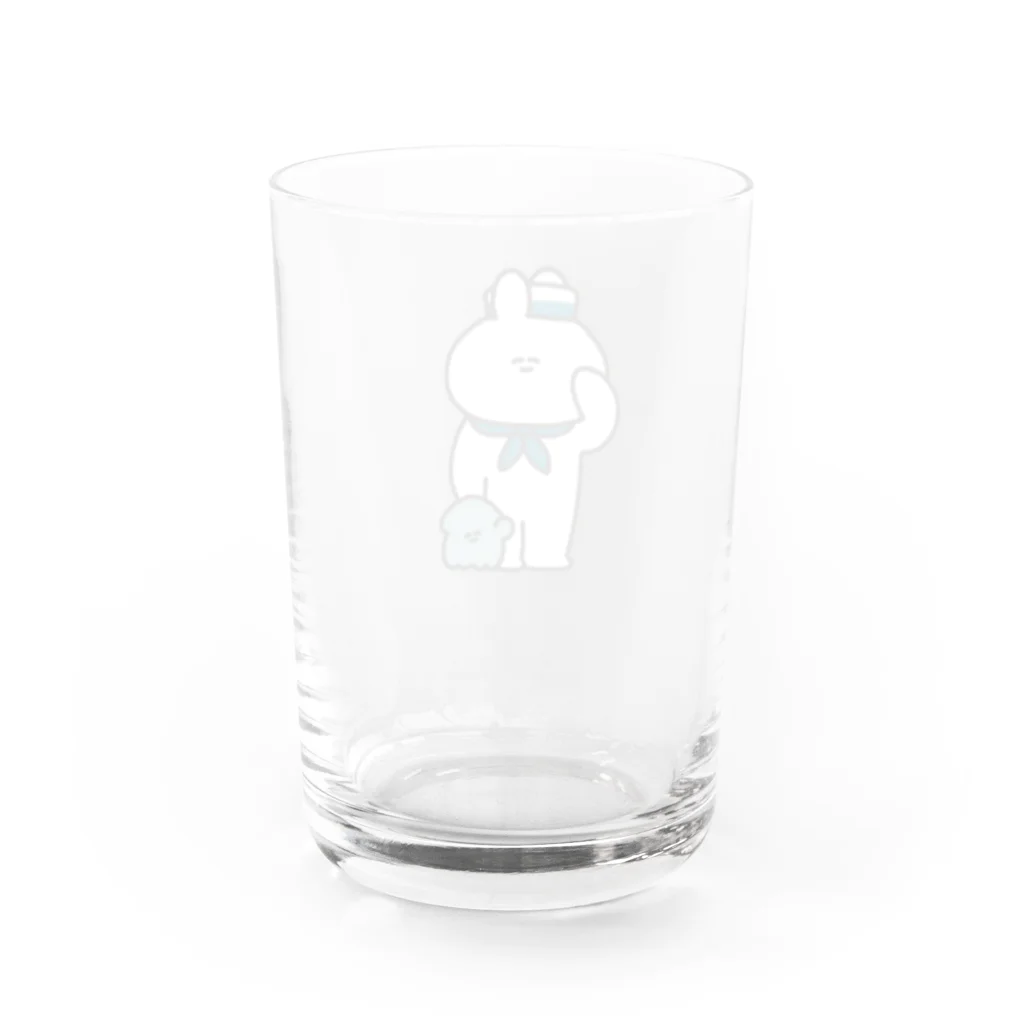 ナポリのSUZURIの水兵うさちゃん Water Glass :back