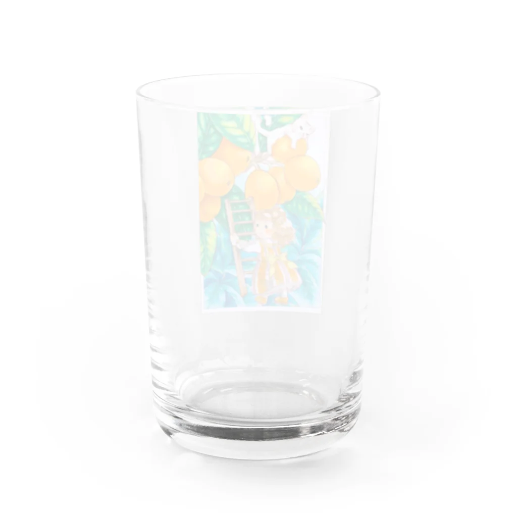 風神の風車の枇杷の子 Water Glass :back