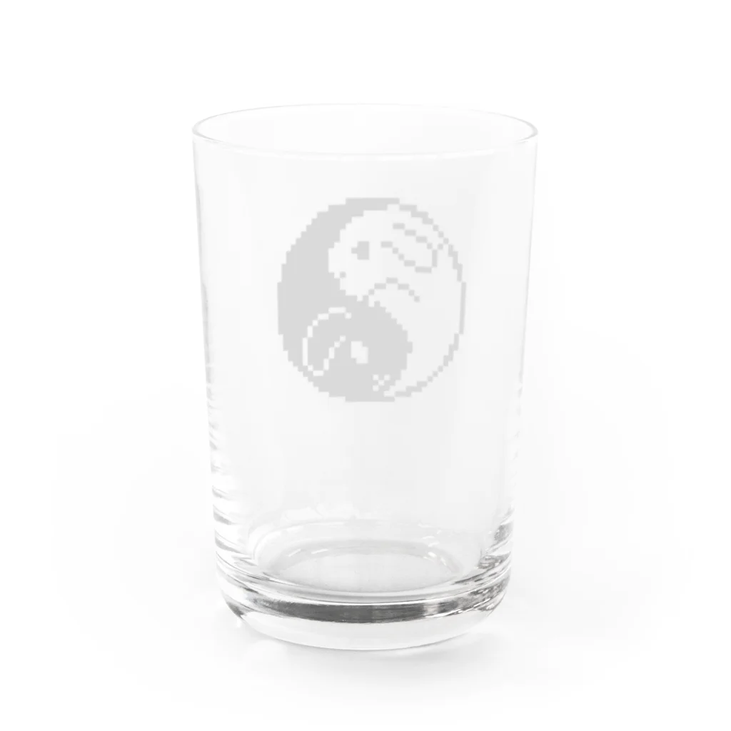 らびったけのたれ耳うさぎ🐰の太極図 Water Glass :back