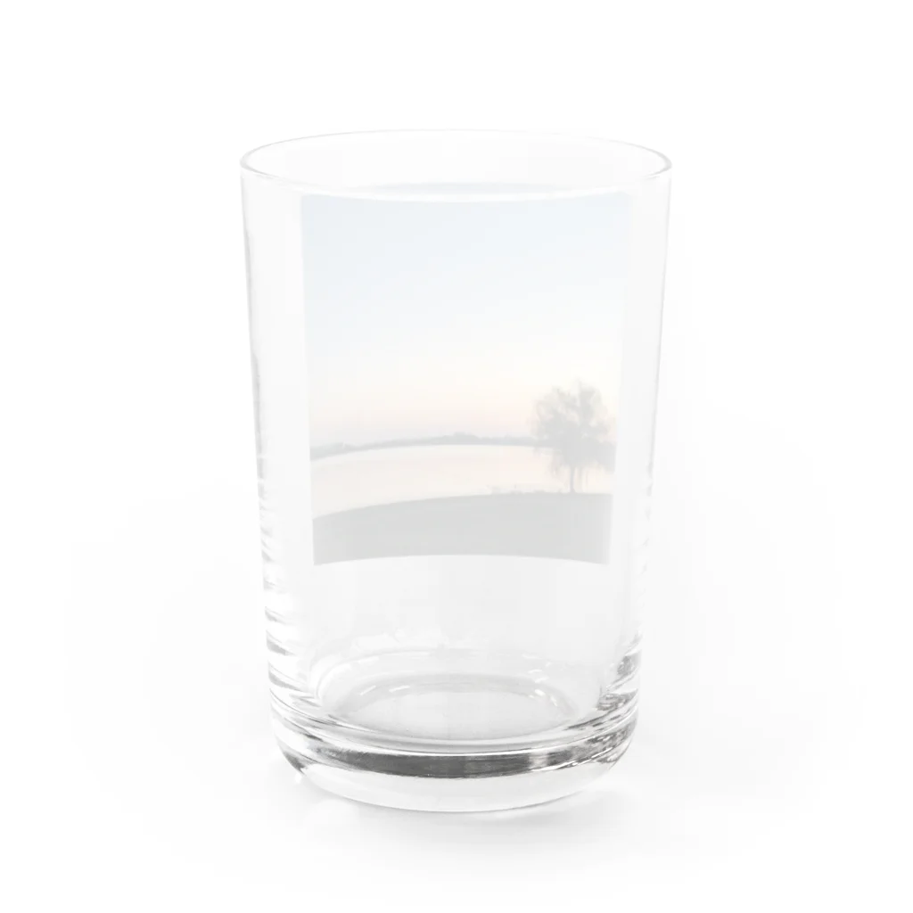 Aloha Blue Skyのevening Water Glass :back