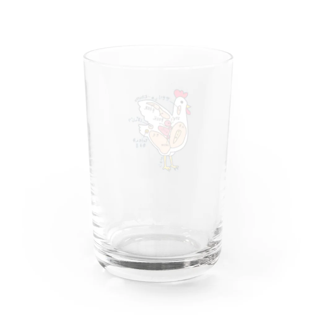 farm buffoのふぁーむbuffo 鶏部位イラスト Water Glass :back