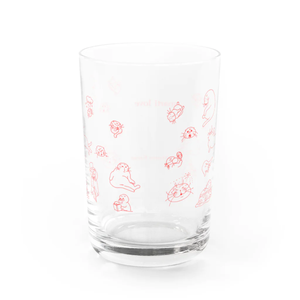 マルティ部屋のシニアなマルティ赤 Water Glass :back