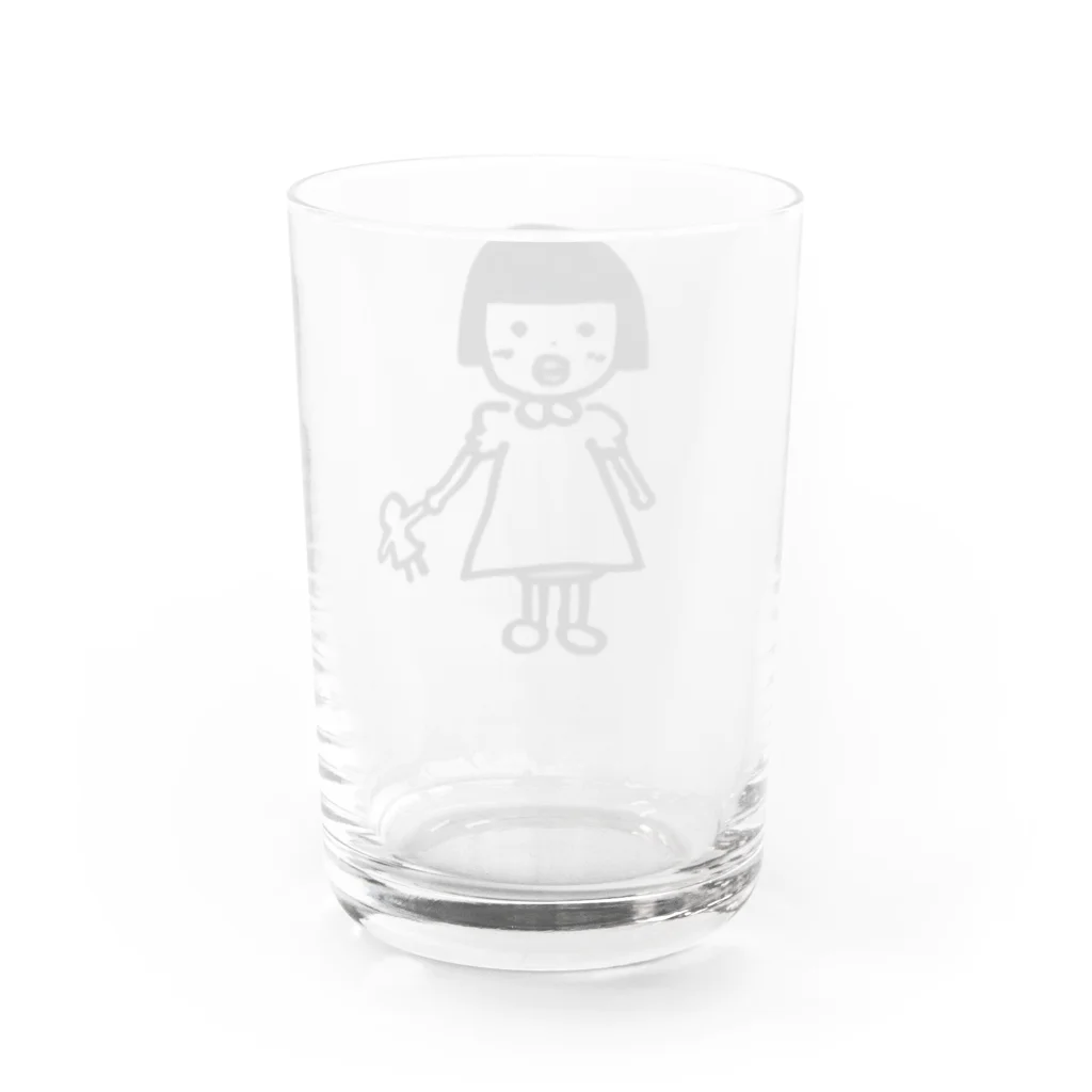 さくら茶のレトロな子供 Water Glass :back