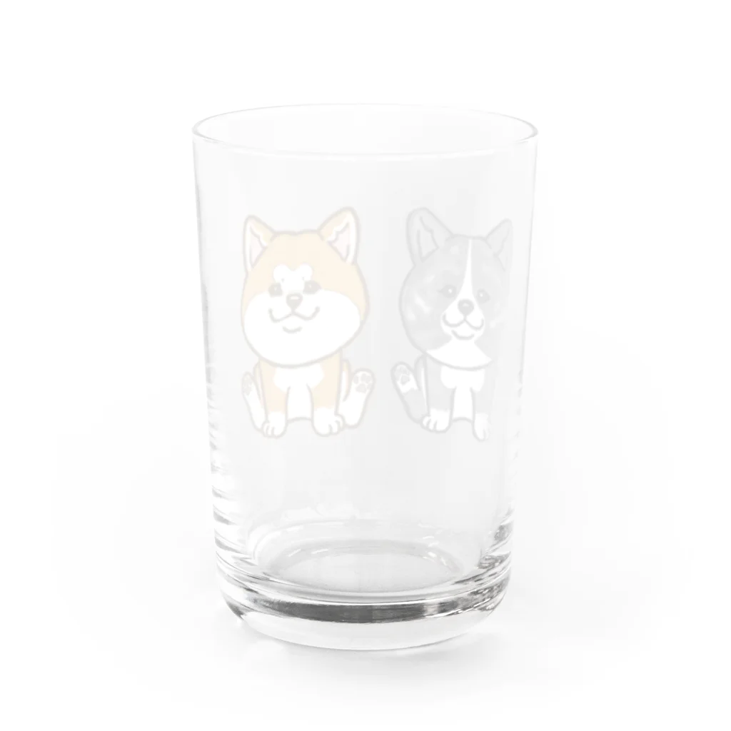 春風工房の２人は仲良し秋田犬 Water Glass :back