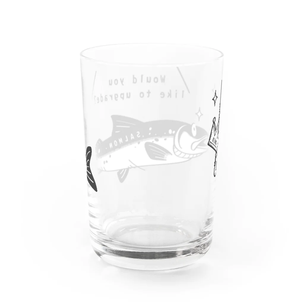 イラスト MONYAAT のキングサーモンへ Water Glass :back