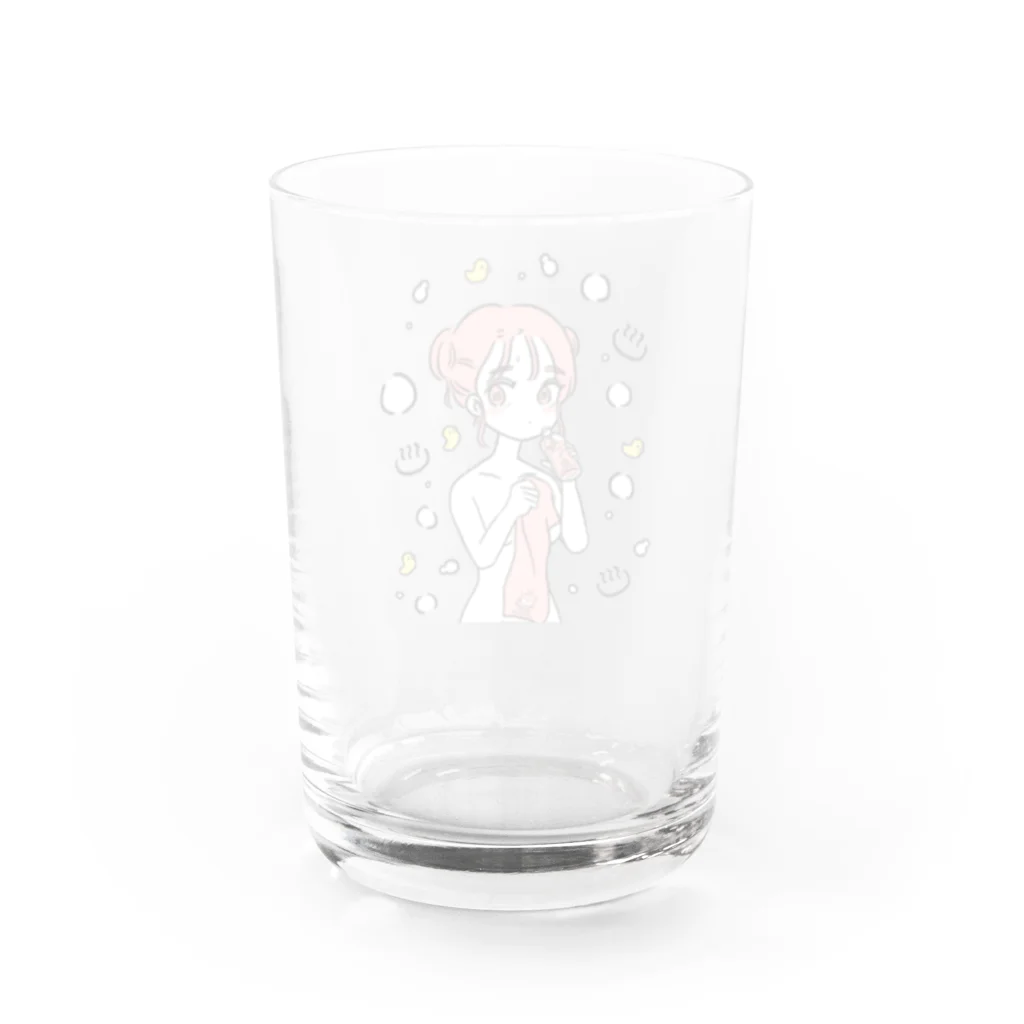 サウナ好きのカワウソのせんとうあがりのおんなのこ Water Glass :back