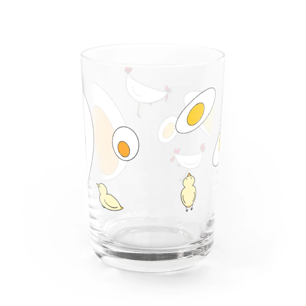 Lucieの鶏が先か卵が先か Water Glass :back