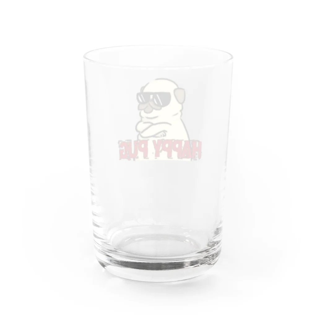 ぐぴ丸工房のHAPPY PUG Water Glass :back