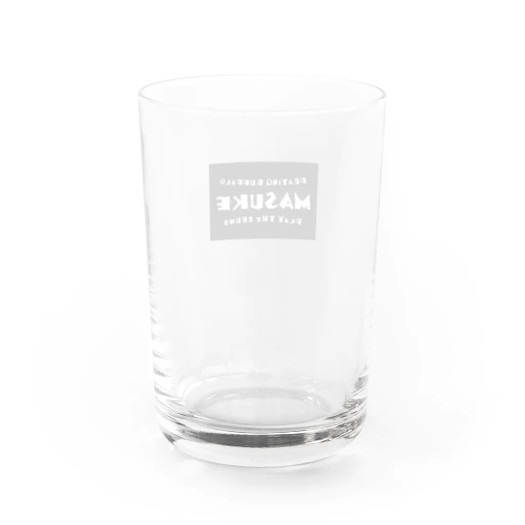 MASUKE - Praying Buffalo -のMASUKE LOGO-BLK01 Water Glass :back