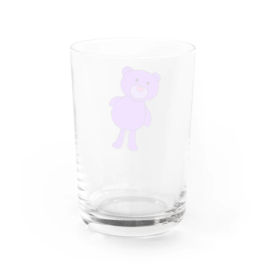 テディベアの紫くま Water Glass :back