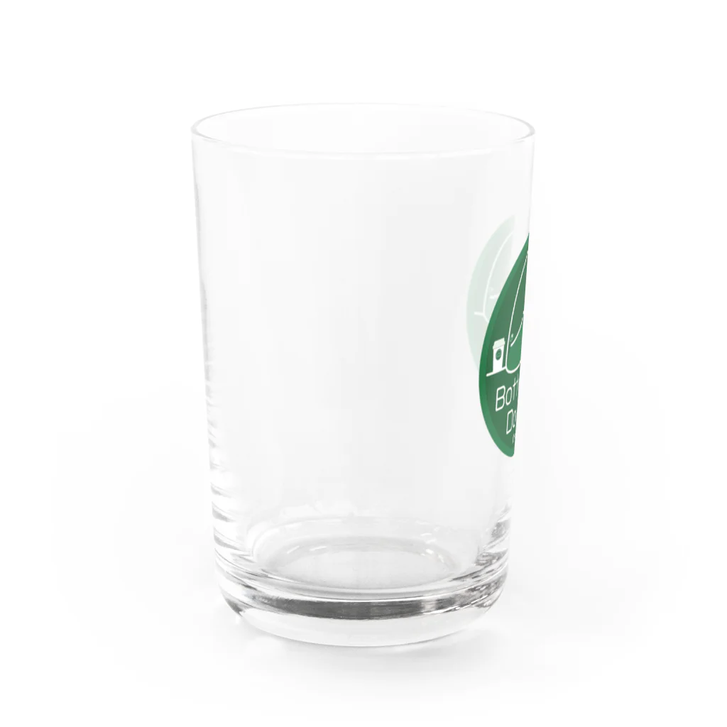 Kinkadesign うみのいきものカワイイShopのハンドウイルカ_Cafeステッカーデザイン Water Glass :back