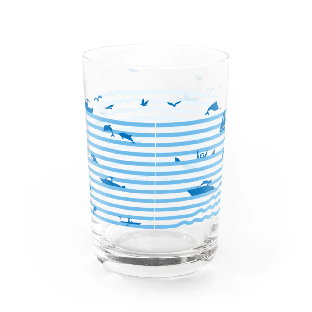 OCEAN SLOTHの波ボーダー Water Glass :back