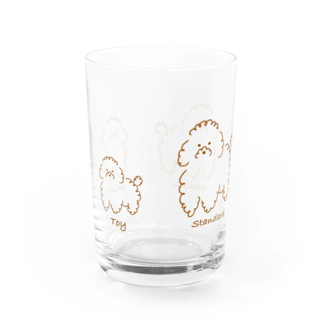 モナミモザのあつまれプードル Water Glass :back