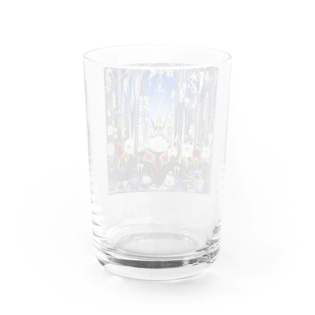 世界の絵画アートグッズのジョセフ・ステラ《イタリアの花》 Water Glass :back