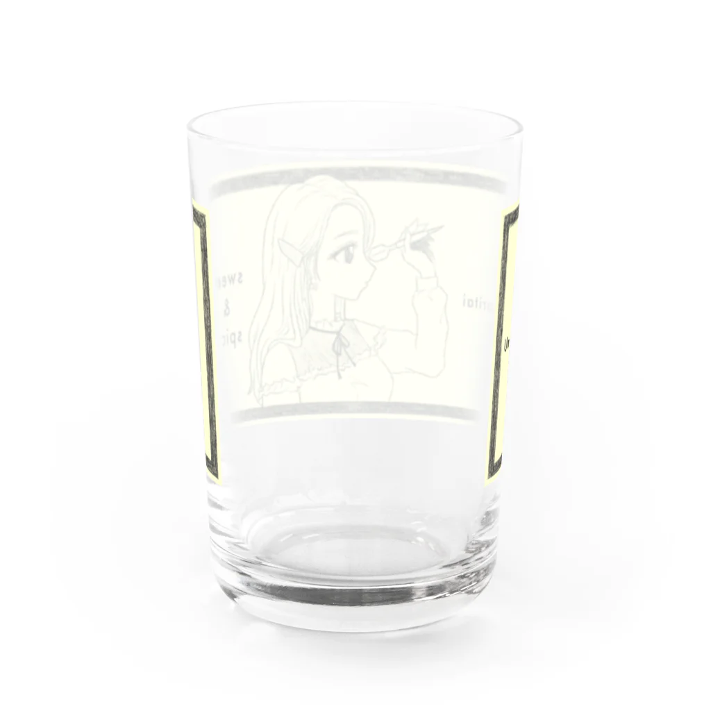 SWEET＆SPICY 【 すいすぱ 】ダーツの-ウマクナリタイ-ロングヘア女子　クリームイエロー Water Glass :back