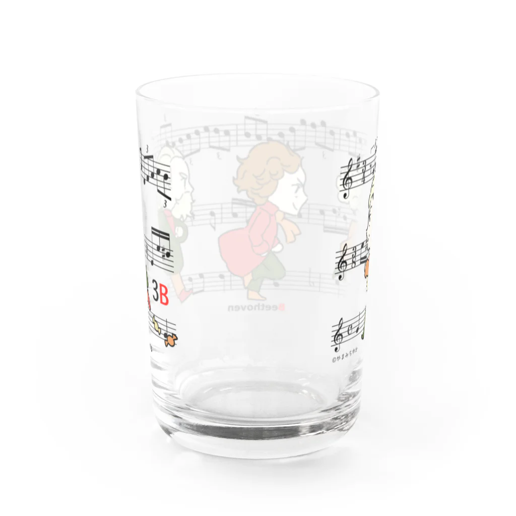 やまみちゆかの作曲家グッズの作曲家グラス3B Water Glass :back
