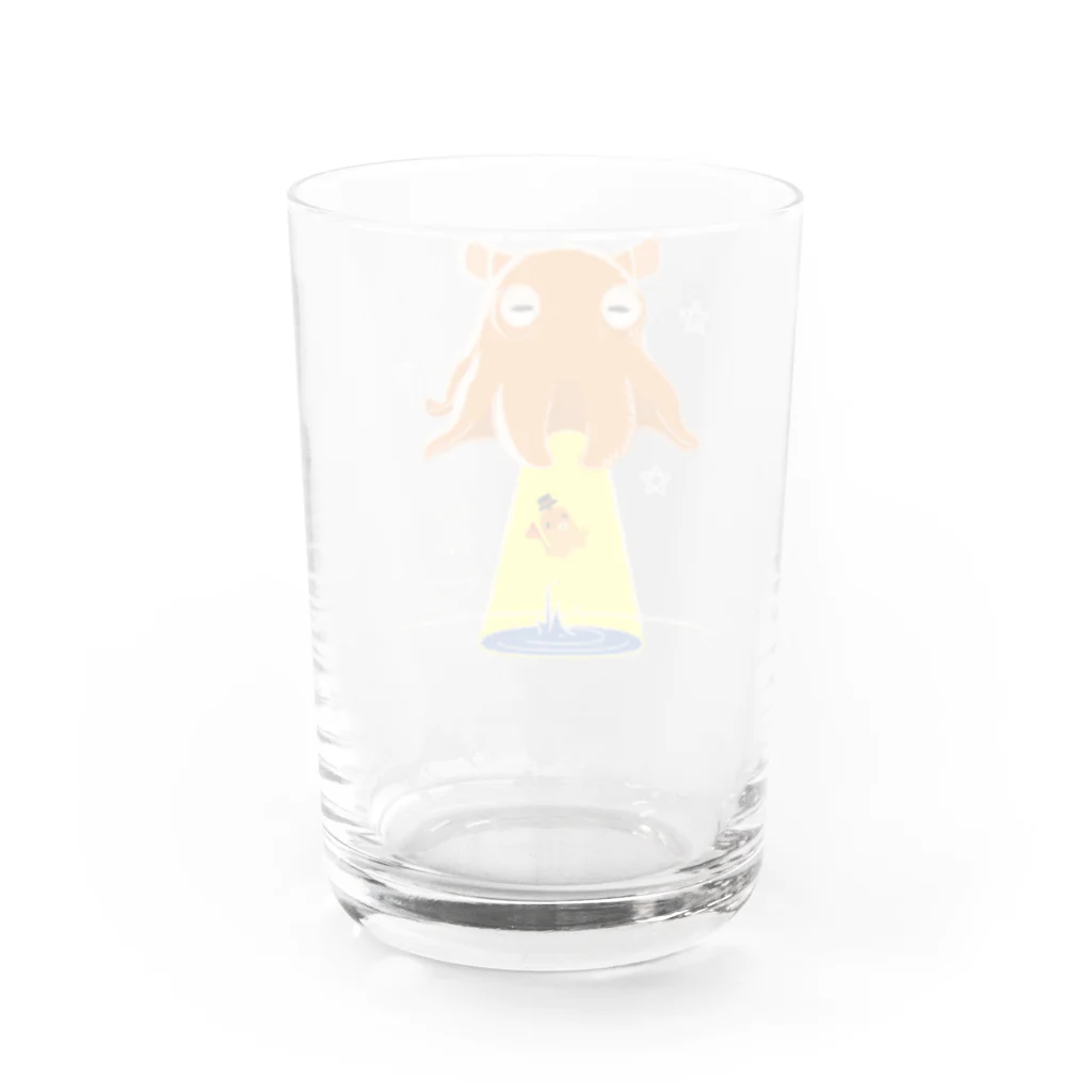 イラスト MONYAAT のたこさんwinなーとメンダコUFO Water Glass :back