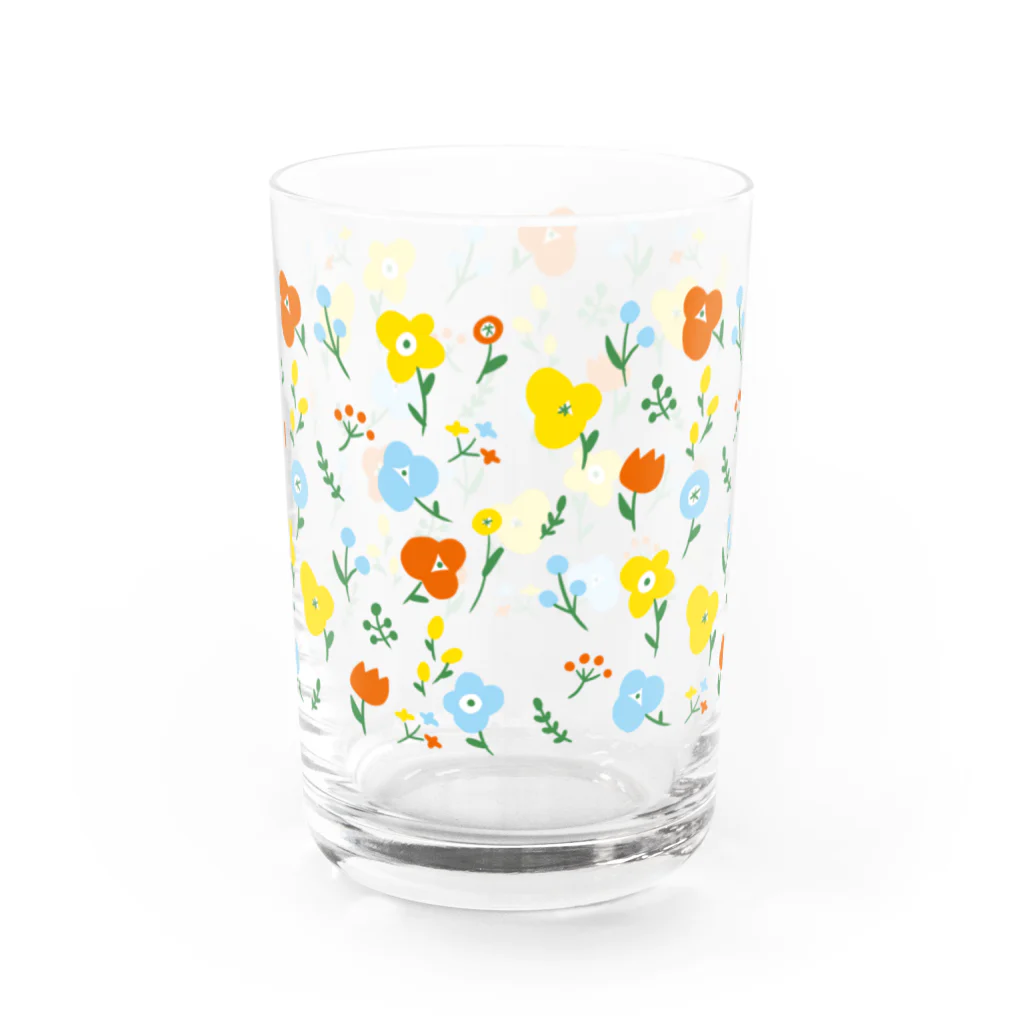 Söpöのビタミンカラーのお花グラス グラス反対面