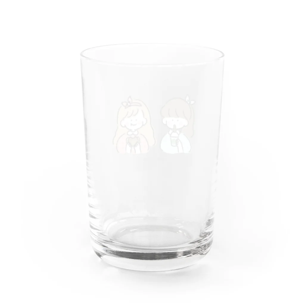 みさまるのショップのピクニックをする女の子たち Water Glass :back