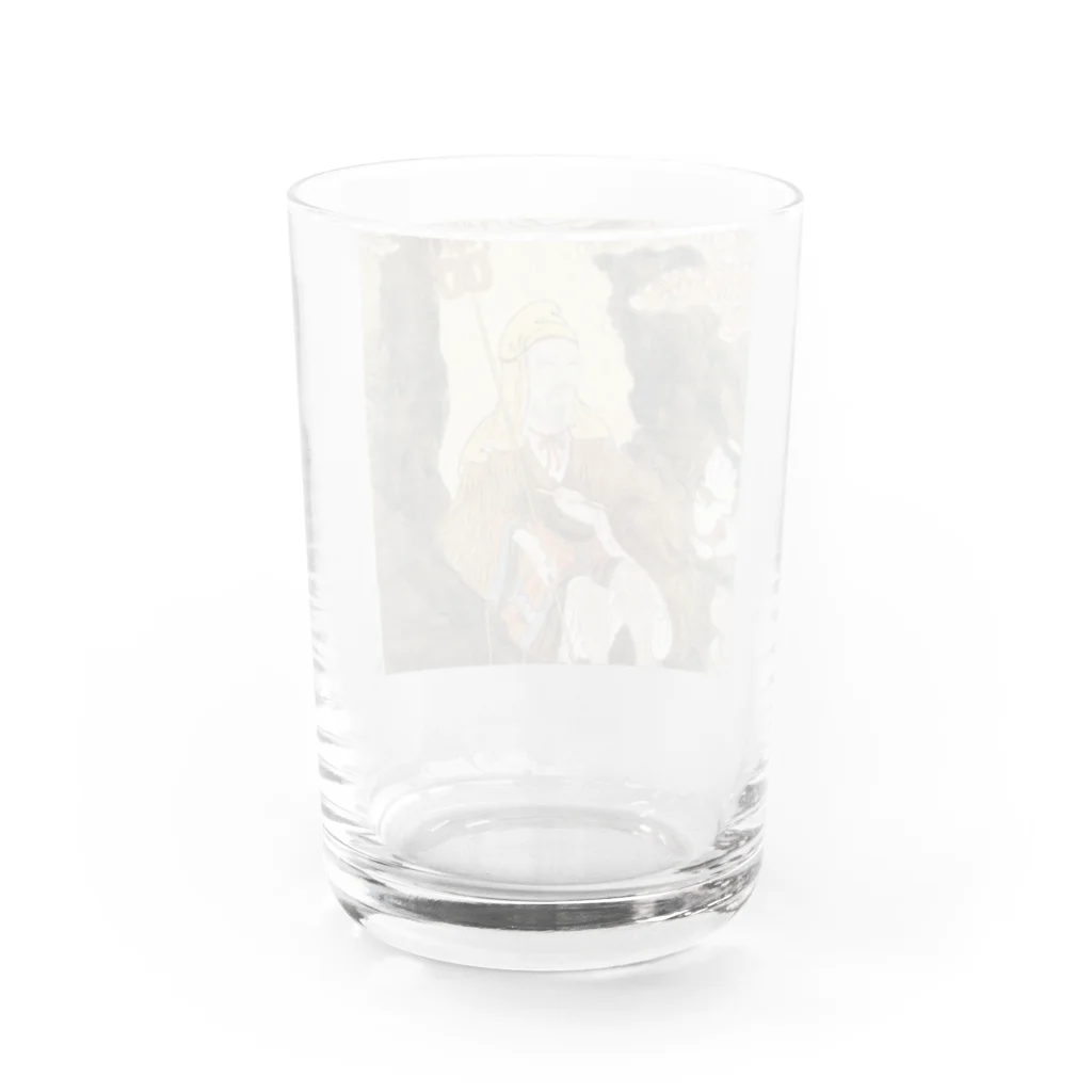 小説家、湊修司の聖なるグッズのお店の聖なる役小角のお守りグッズ Water Glass :back