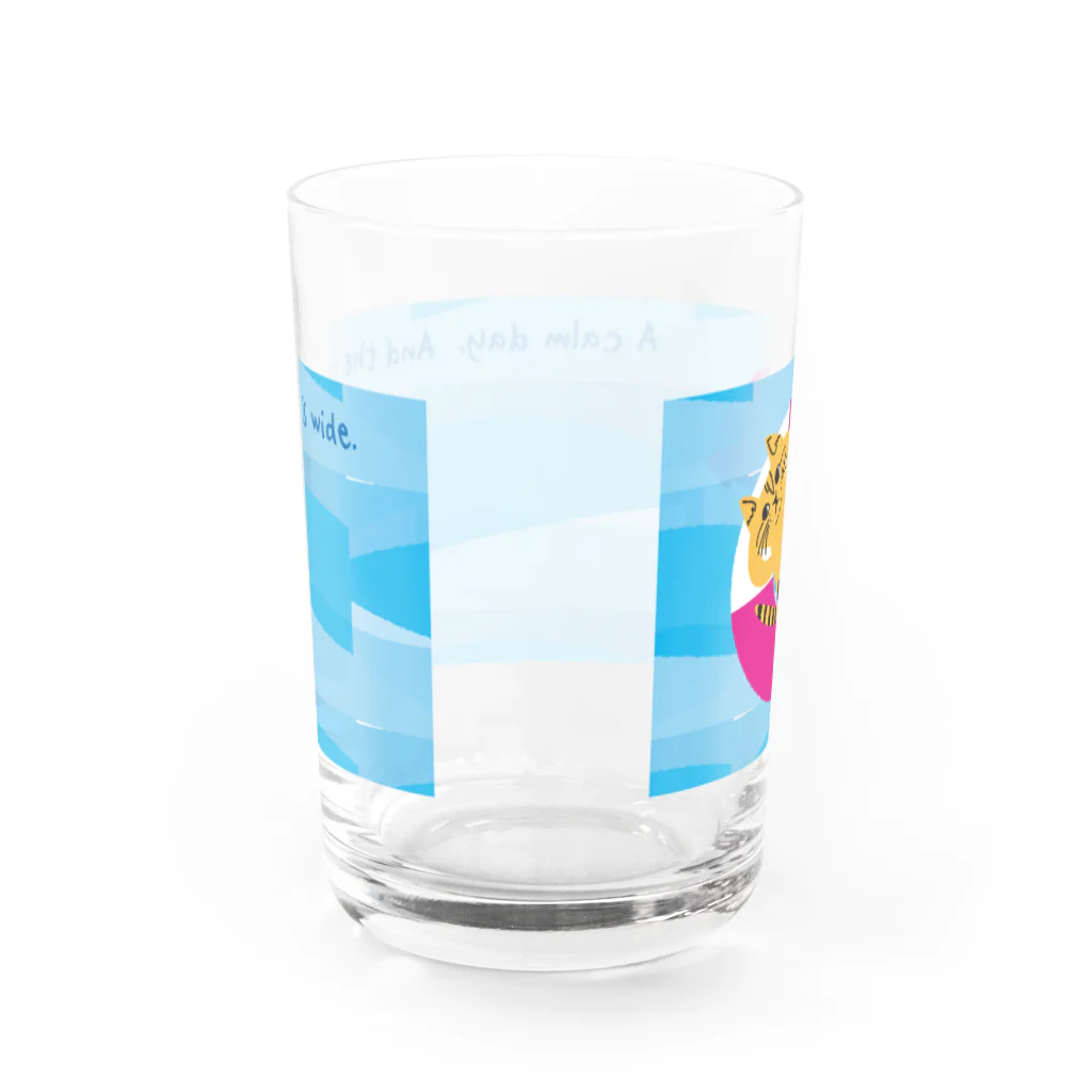 mapechiのトラネコしまお、うみへ Water Glass :back