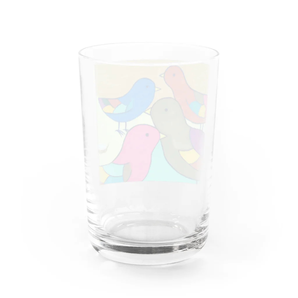 makiko-ekoyomiのオシドリカルテット Water Glass :back