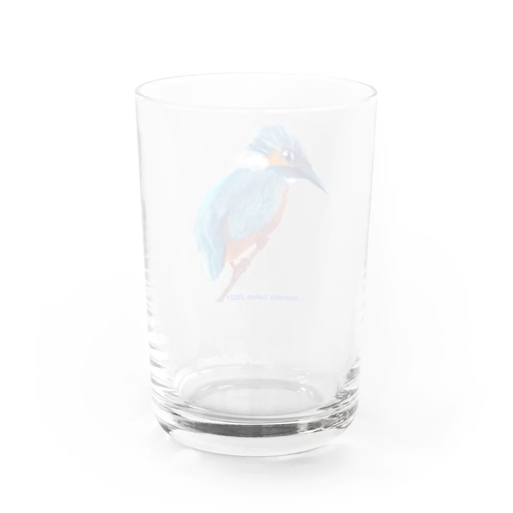 神塚ときお@オフィシャルショップ(SUZURI)の神塚ときお　鳥イラストコレクション　カワセミ(デフォルメ版) Water Glass :back