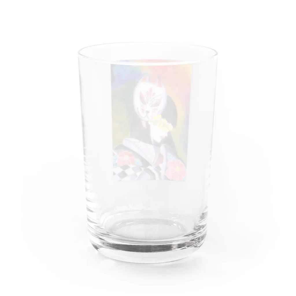 母のイラストグッズ♡の花付き祭り Water Glass :back