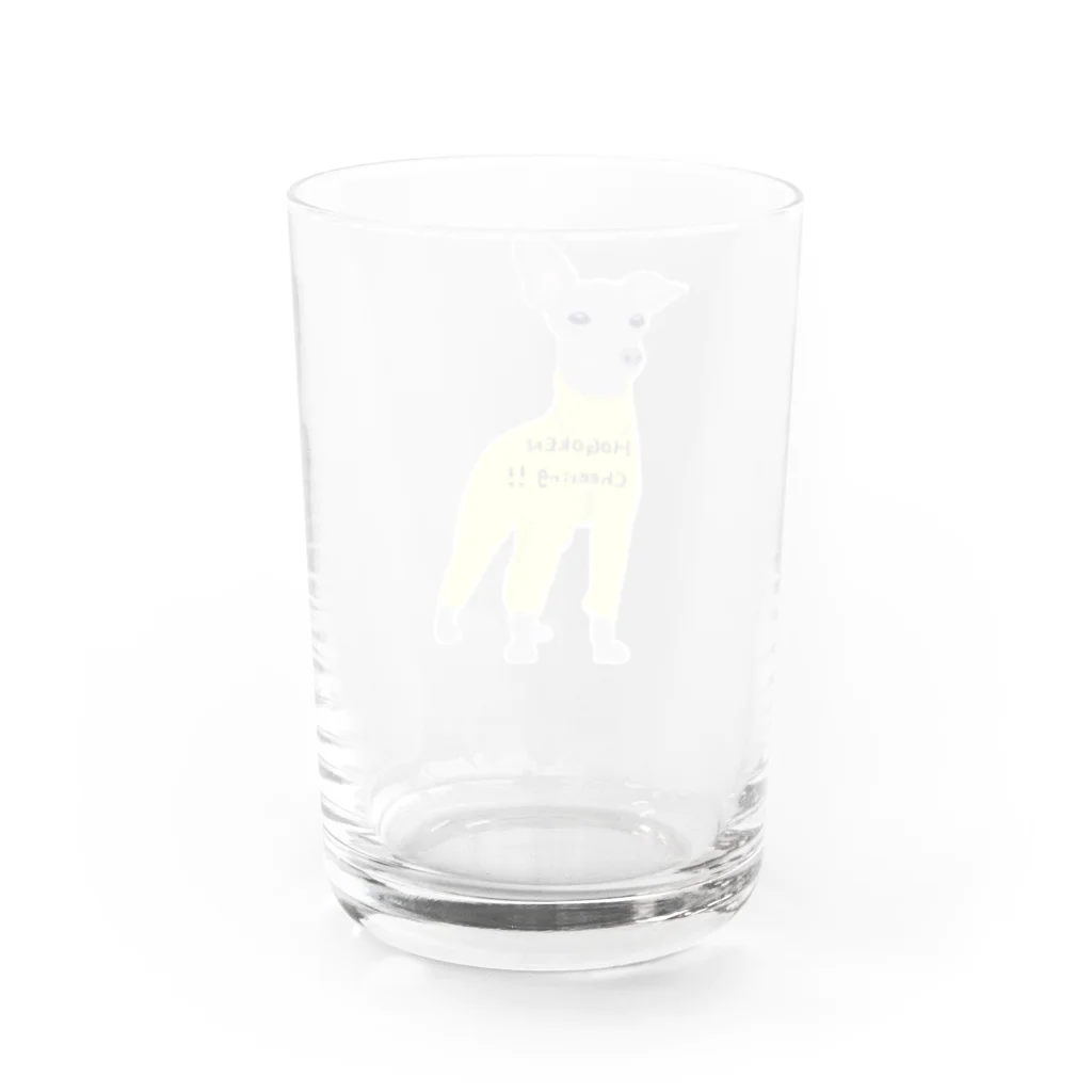 遥ん/犬顔絵　の「保護犬カフェ支援」グッズ シェリさん Water Glass :back