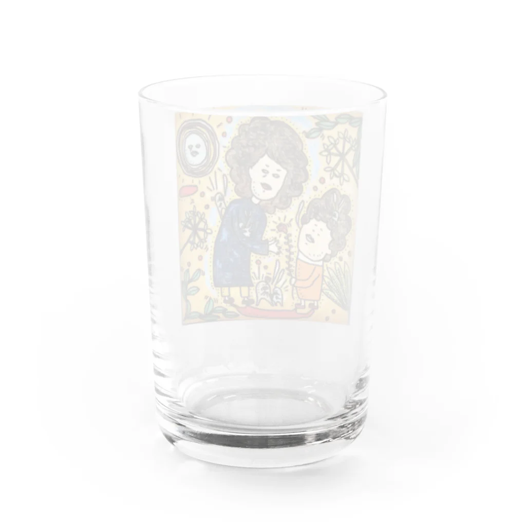 野良猫のパーマ親子 Water Glass :back