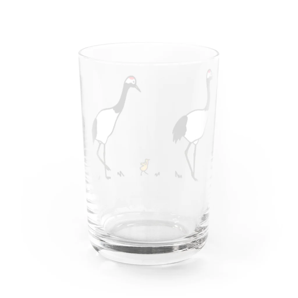 Mナオキのタンチョウ親子② Water Glass :back