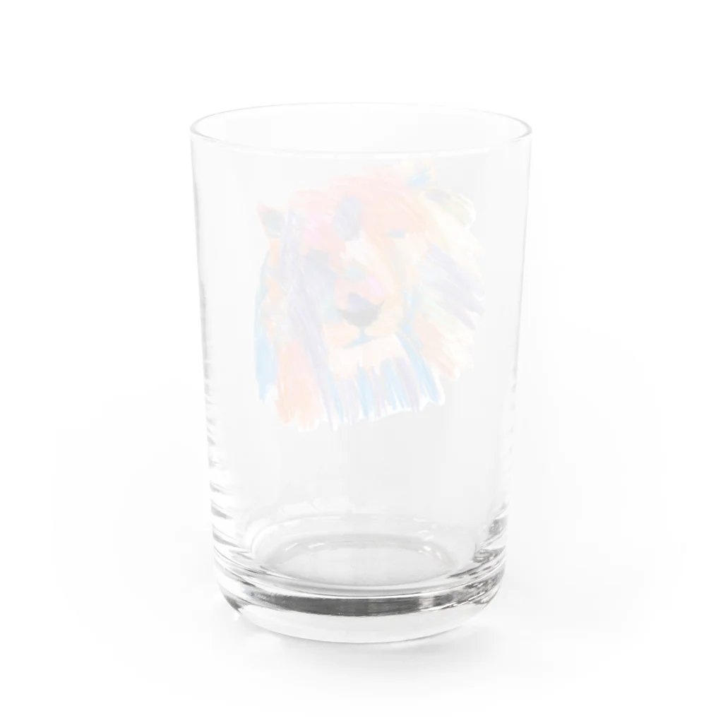 futaba_npoの憂うライオン Water Glass :back