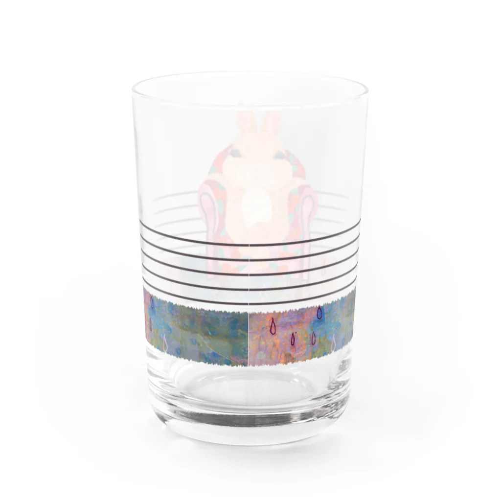  kuriko のえらそうなうさぎのグラス グラス反対面