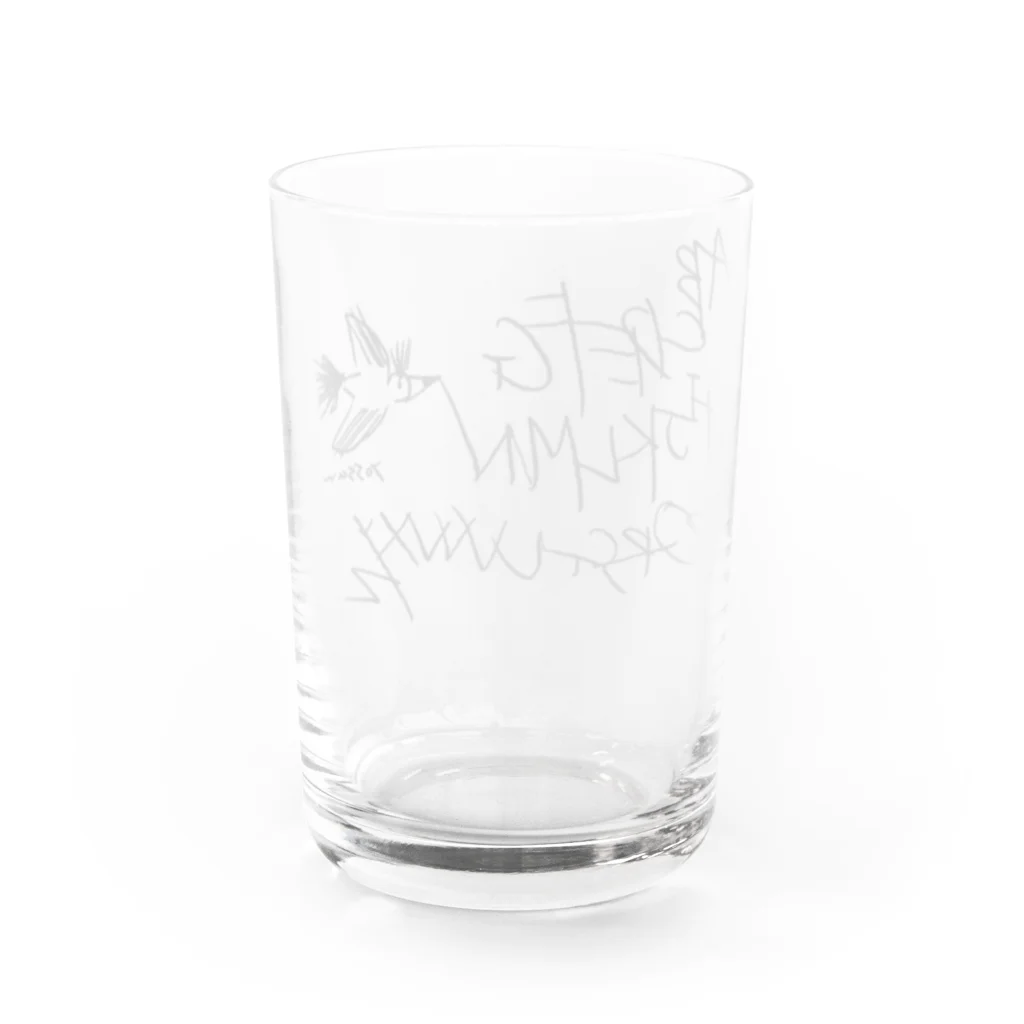 yossanのペンシルバード　アルファベット Water Glass :back